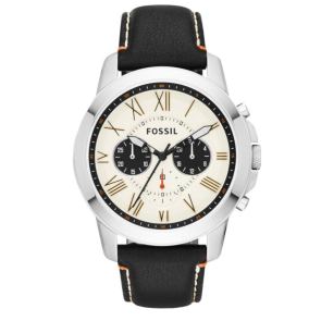 Uhrenarmband Fossil FS4919 Leder Schwarz 22mm